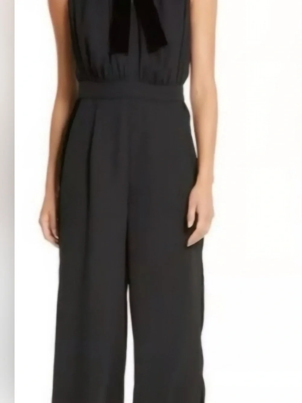 KATE SPADE Sleeveless Bow-Tie Wide-Leg Jumpsuit in Black NWT SIZE 10